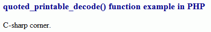 How to use quoted printable decode in PHP