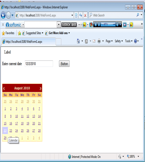 Calendar Control in