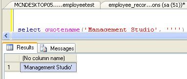 function using sql quote 2008 double
